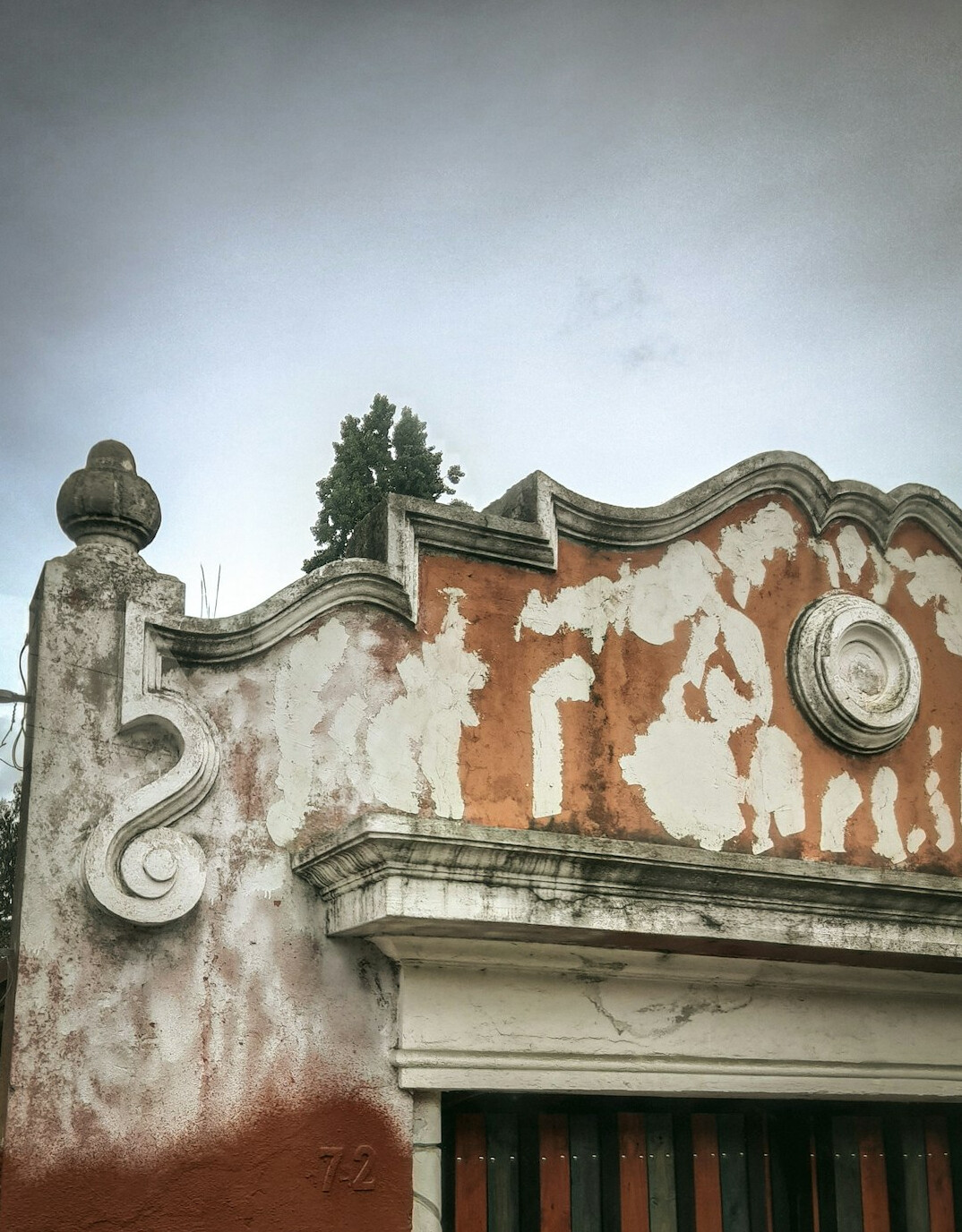 Detailed facade of a colonial era building in Chile